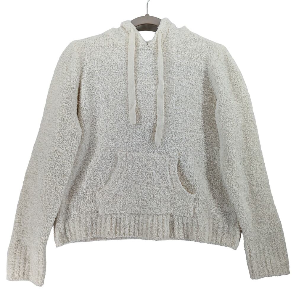 Marled Reunited Popcorn Hoodie Medium White Everyday Fuzzy Hooded Sweater Cozy